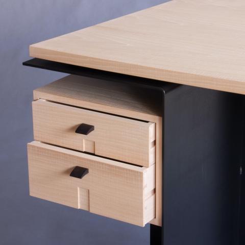 Detail shot of desk drawers