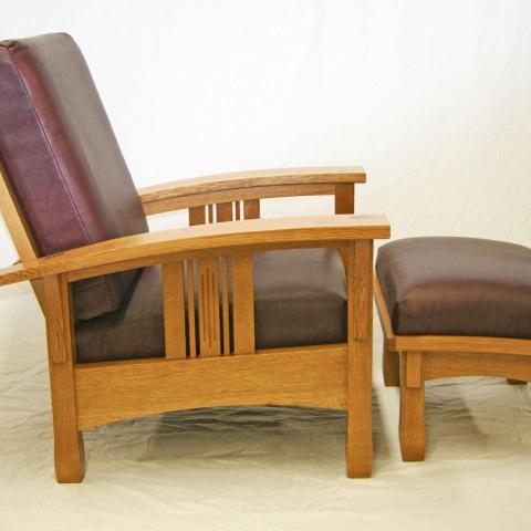 Bow Arm Chair and Ottoman 