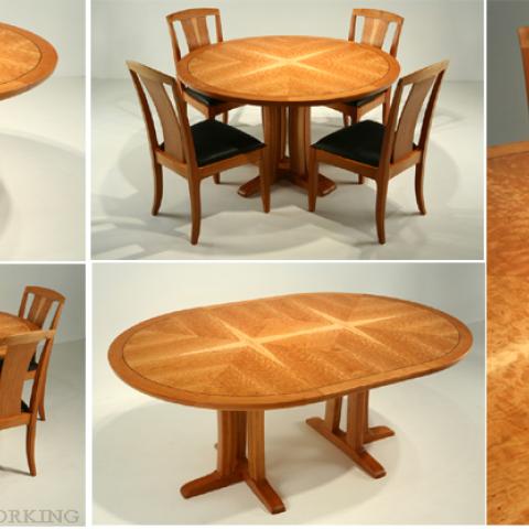 Star Pattern Dining Table with Leaf